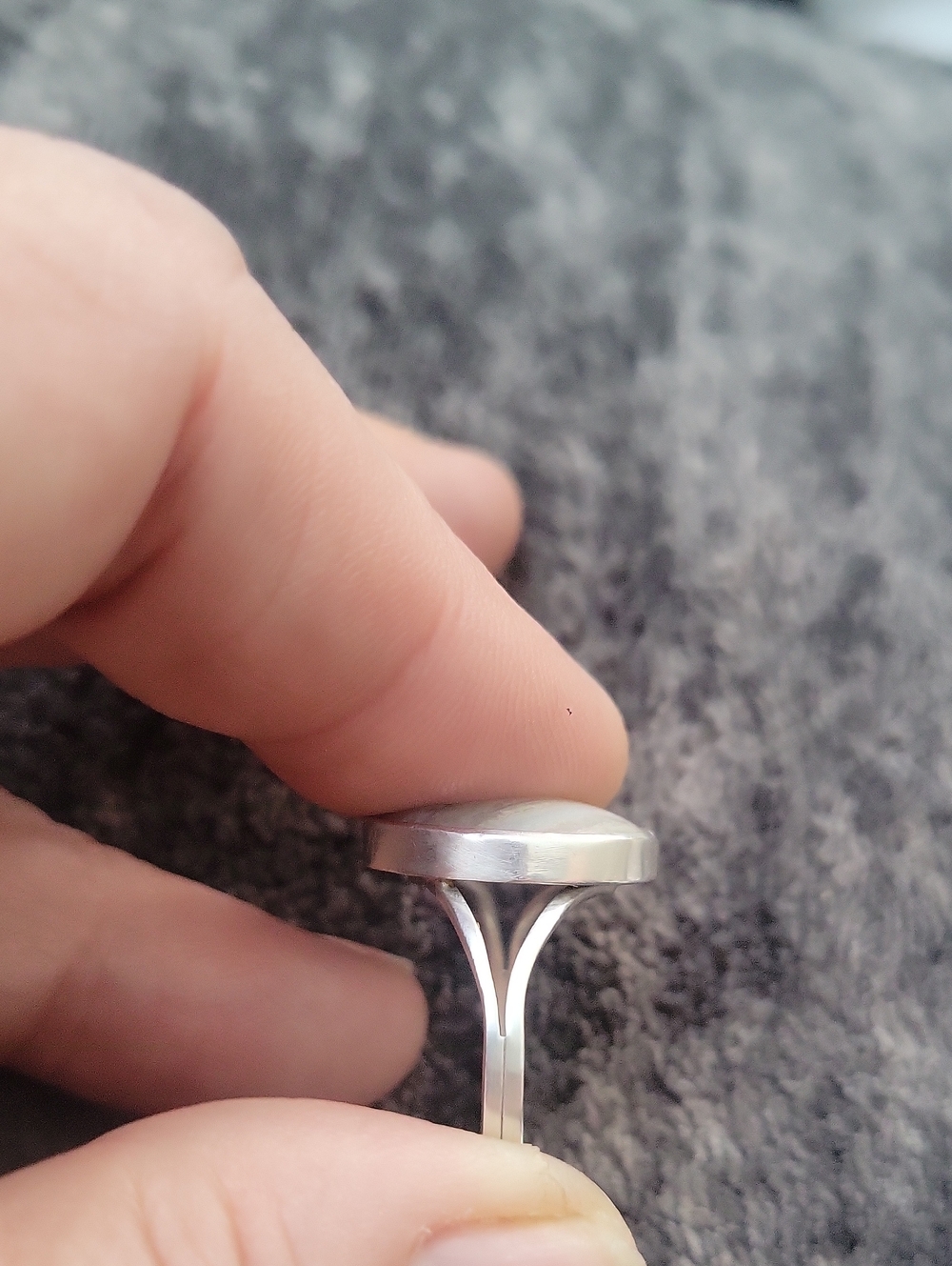 Vtg. Native American Sterling Silver & Blue lace Agate ring Singed size 9 1/2 - Picture 7 of 9